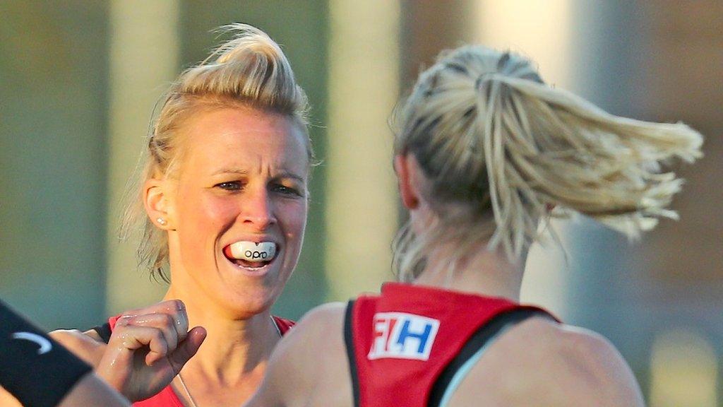 Alex Danson celebrates