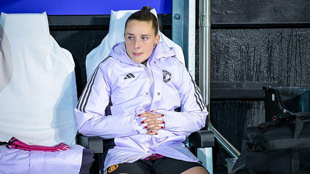 Ella Toone on the bench for Manchester United