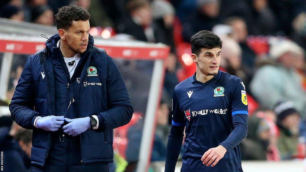 John Buckley (right) limped off after 59 minutes of Blackburn Rovers' Championship defeat by Stoke City