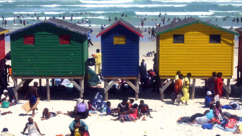 Holiday-makers relax in Cape Town, South Africa - archive shot