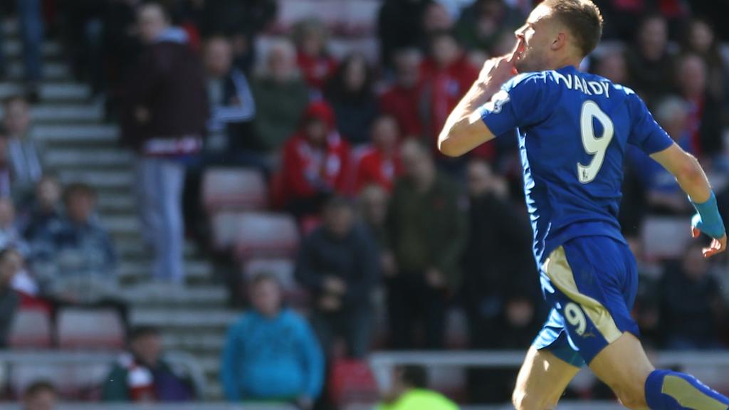 Jamie Vardy celebrates