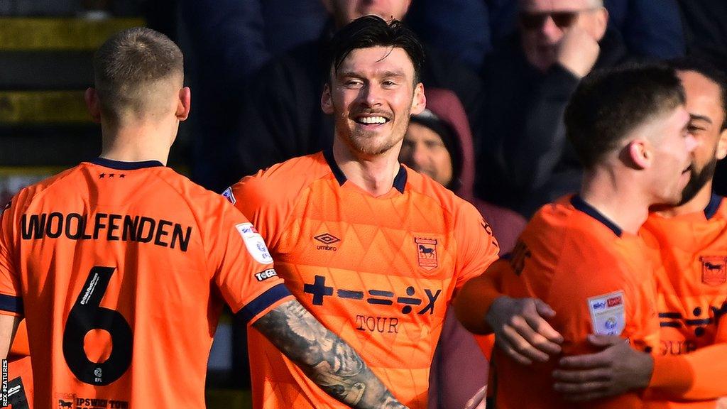 Kieffer Moore celebrates