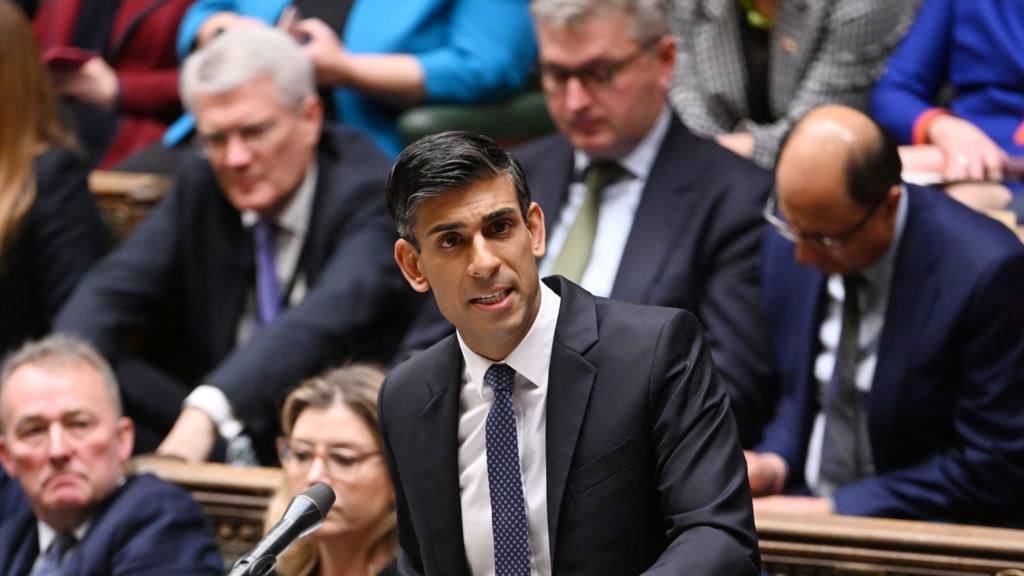 Prime Minister Rishi Sunak speaking during Prime Minister's Questions