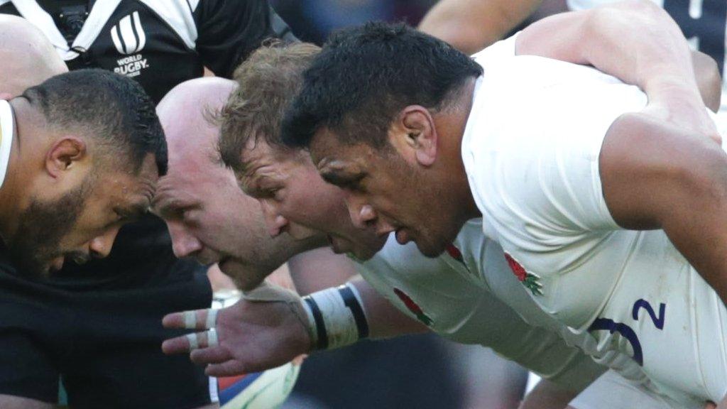 Mako Vunipola scrums down for England