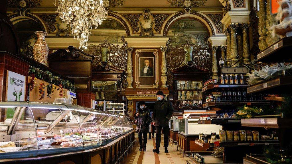 An interior view shows Yeliseyevsky Store in central Moscow, Russia April 2, 2021