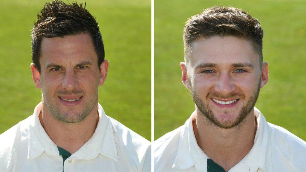 Nottinghamshire's two centurions Steven Mullaney (left) and Joe Clarke