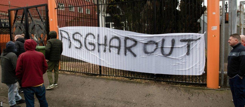 Dundee United protest banner