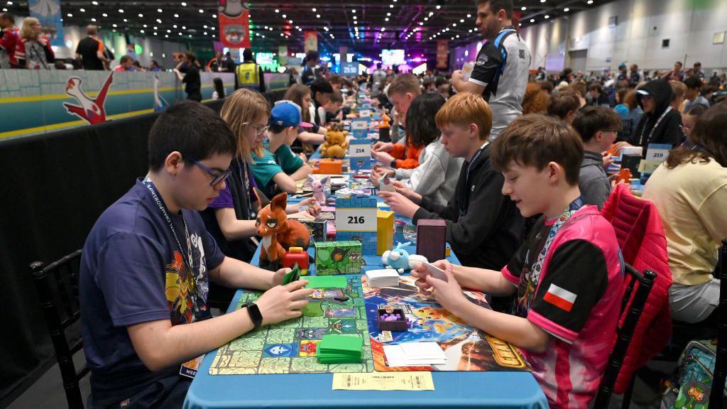 children playing pokemon at the international championships