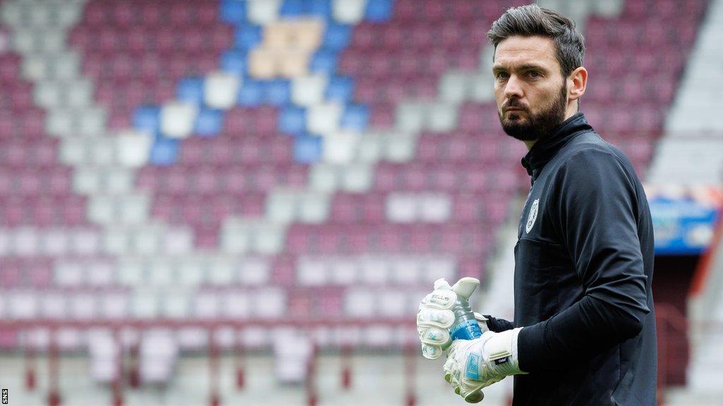 Hearts goalkeeper Craig Gordon at training on Friday