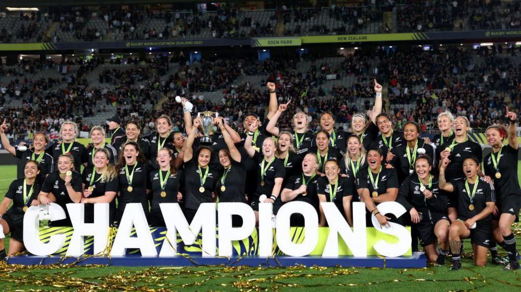 New Zealand women's team after they won the last rugby world cup