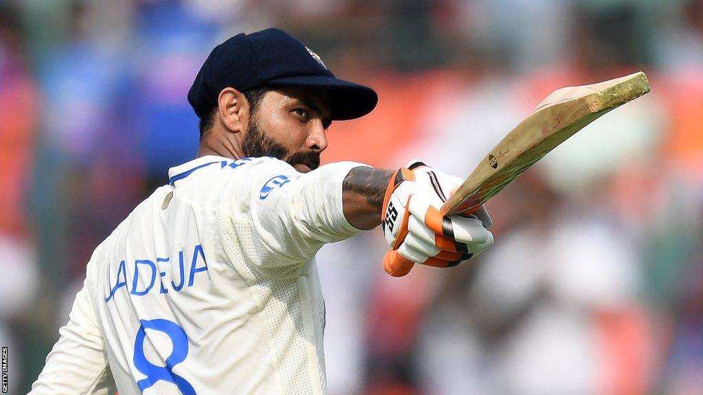 Ravindra Jadeja celebrates fifty