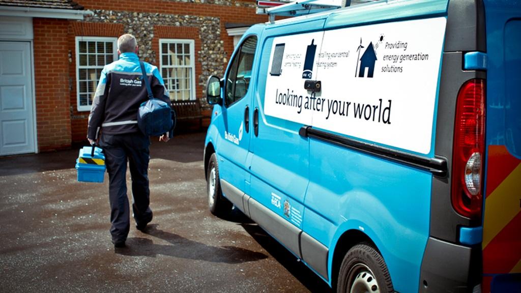 British Gas van and worker