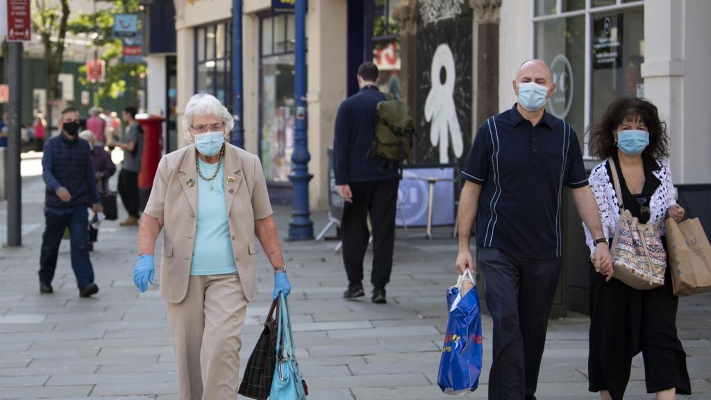 Shoppers in Newport