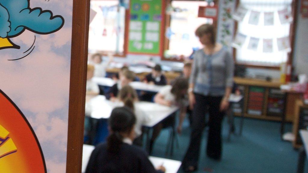 Teacher and pupils in a classroom