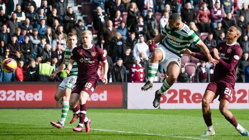 Cameron Carter-Vickers nods in Celtic's third at Tynecastle