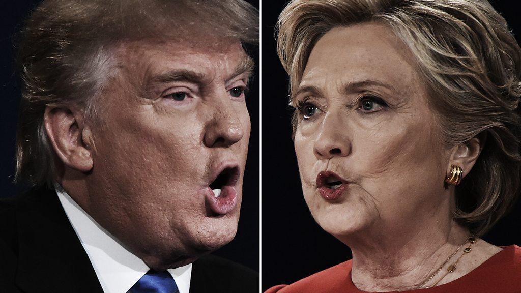 Donald Trump and Hillary Clinton debating