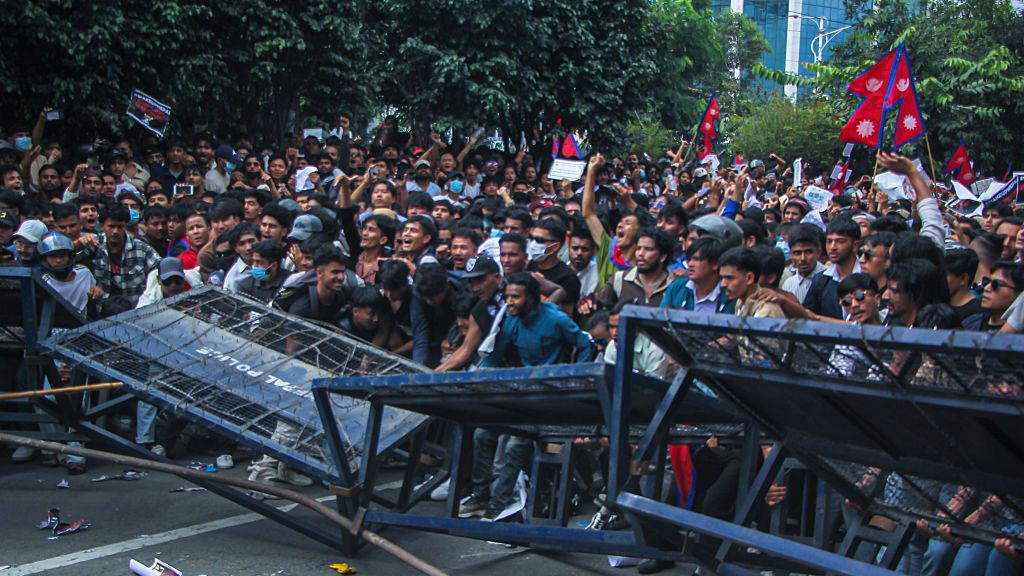 Protesters on the streets.