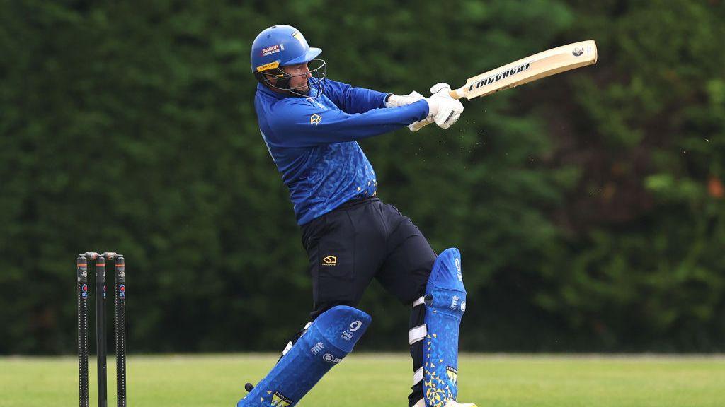Chris Edwards of Tridents bats in the Disability Premier League
