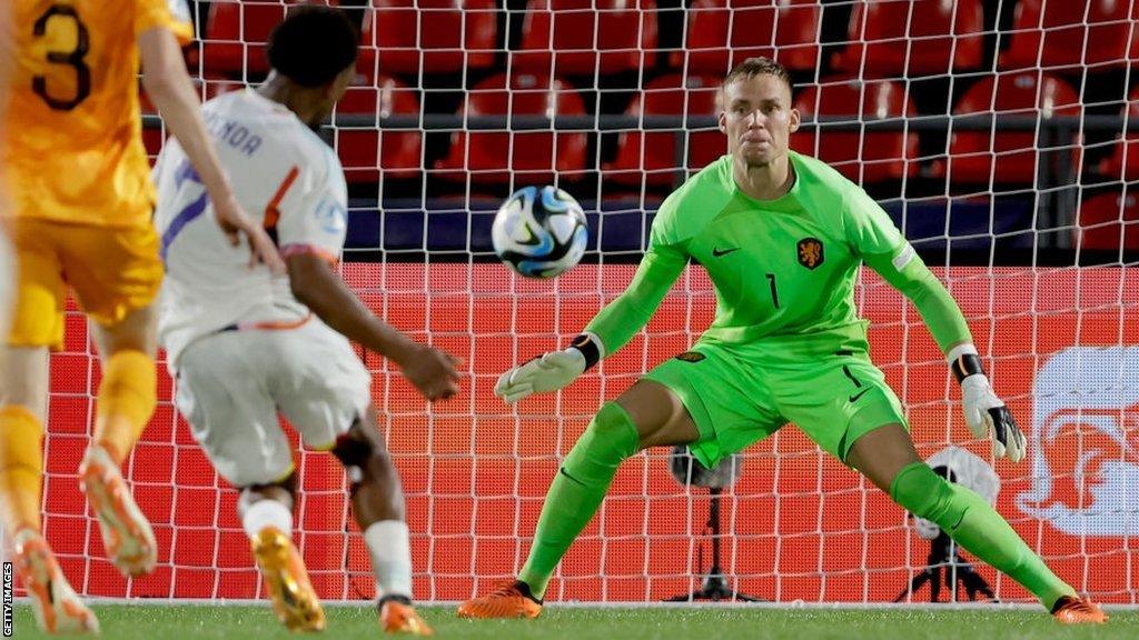 Bart Verbruggen representing the Netherlands at the U21s Euros