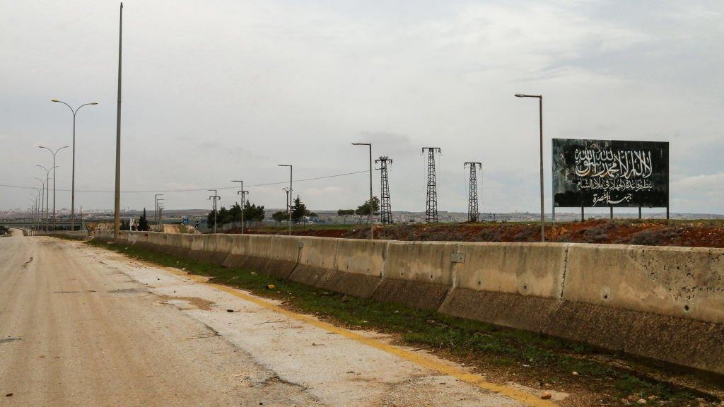 Empty section of the crucial M5 highway which connects the northern Syrian city of Aleppo with the capital Damasacus