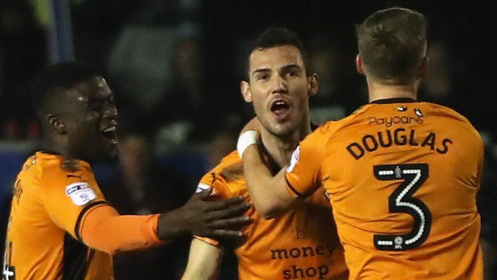 Wolves celebrate their goal