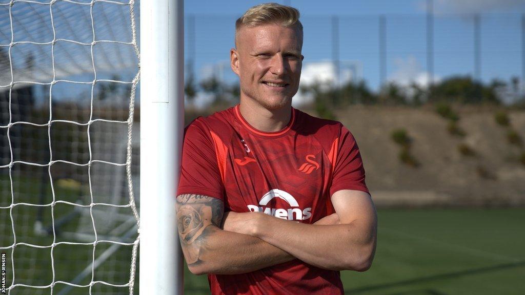 Kristian Pedersen at Swansea's training ground