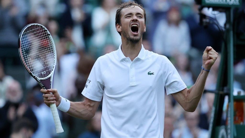 Daniil Medvedev celebrates