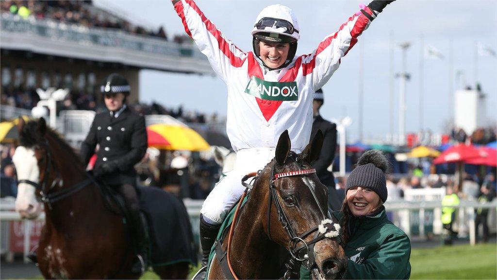 Gina Andrews won with Latenightpass over the Grand National course at Aintree in the Foxhunters in 2022