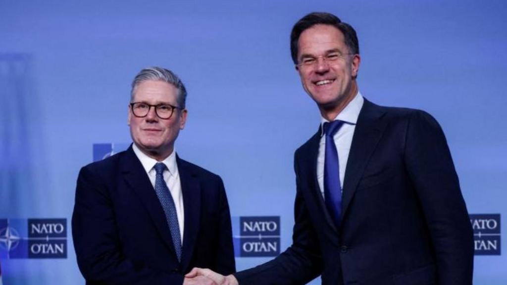 UK Prime Minister Keir Starmer and Nato Secretary General Mark Rutte ahead of a joint press conference