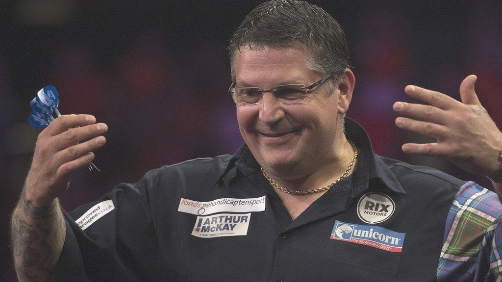 Gary Anderson celebrates