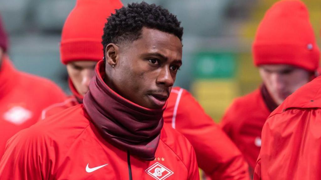 Quincy Promes pictured during his clip  with Spartak Moscow