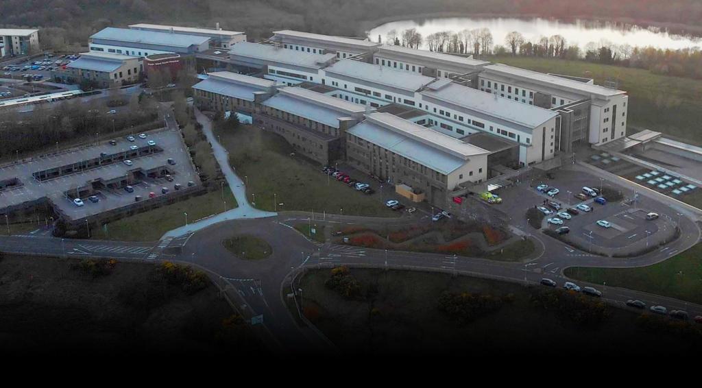 An aerial view of the South West Actue Hospital in Enniskillen