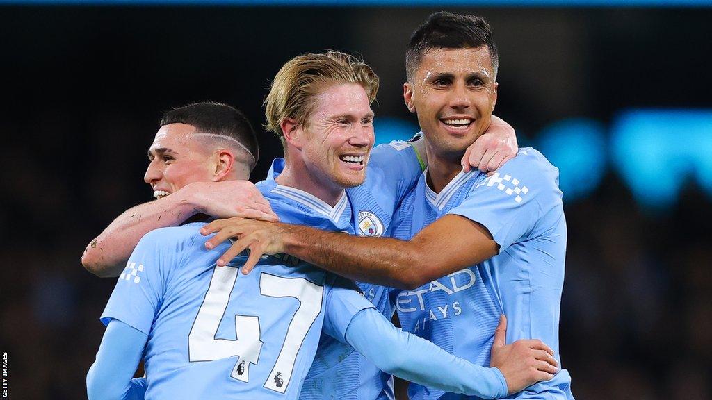 Phil Foden, Kevin De Bruyne, Rodri