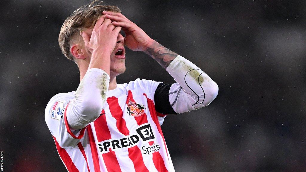 Jack Clarke came close to scoring for Sunderland but Chris Maxwell saved at the near post and from a free-kick, to leave him holding his head in his hands