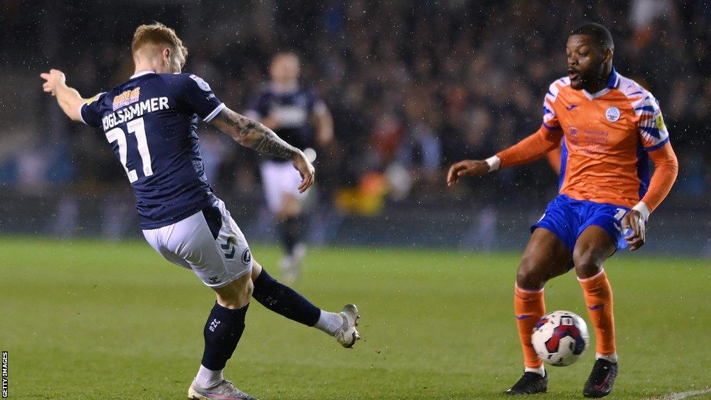 Andreas Voglsammer scores Millwall's second goal