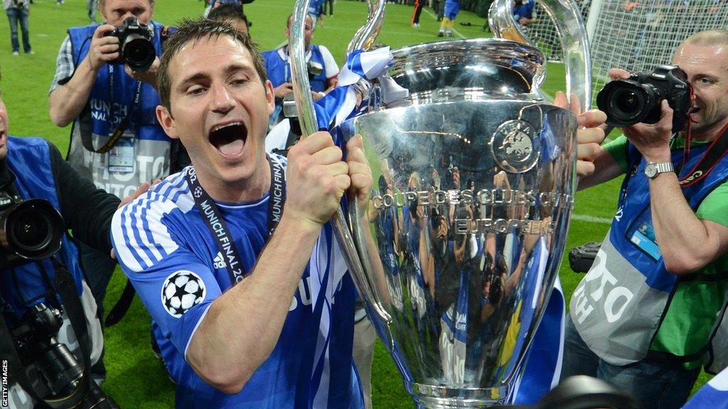 Frank Lampard with the Champions League trophy