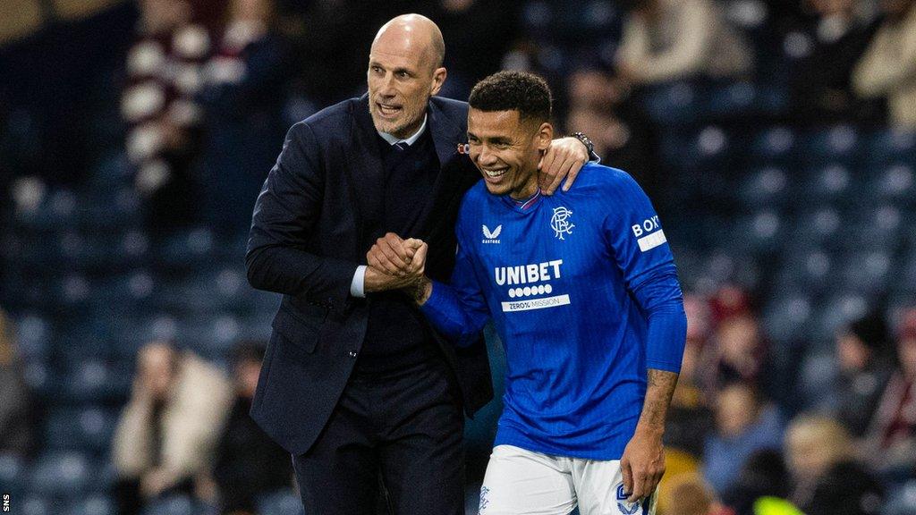 Rangers' Philippe Clement and captain James Tavernier