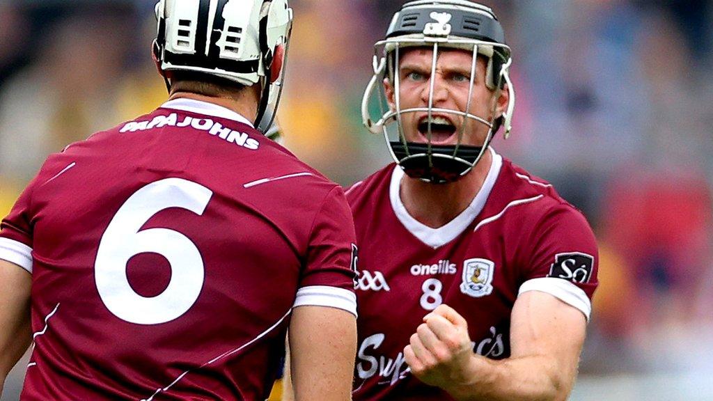 Galway's Seán Linnane celebrates defeating Tipperary on Saturday