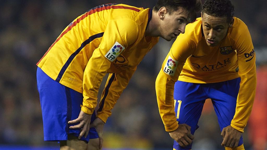 Barcelona strikers Lionel Messi and Neymar