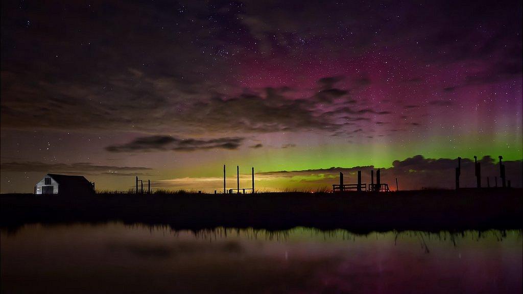 Northern Lights over Thornham in Norfolk