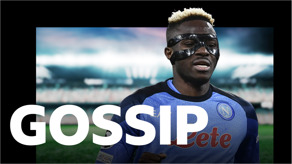 Victor Osimhen and the BBC gossip logo