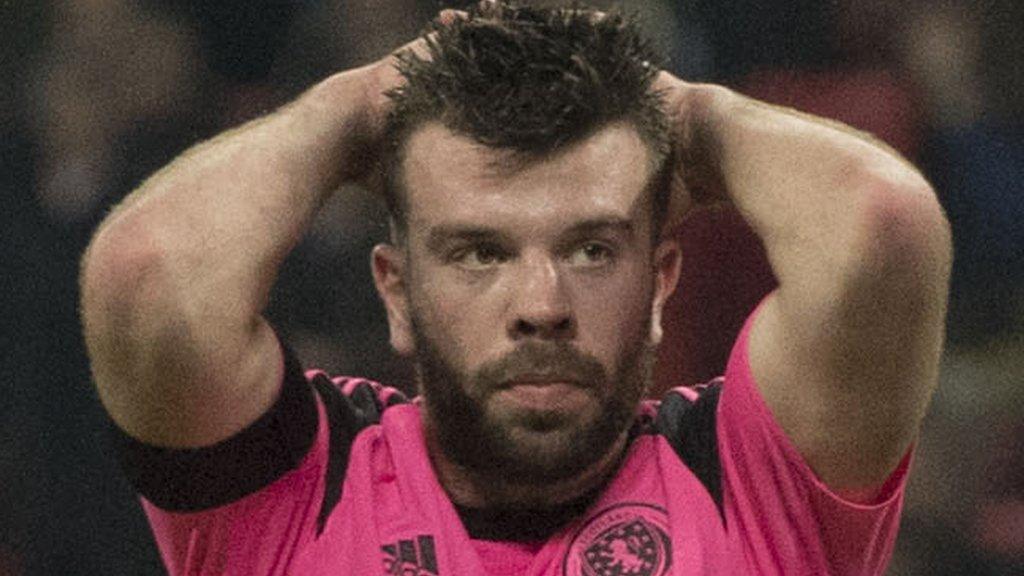 Scotland's Grant Hanley is left disappointed