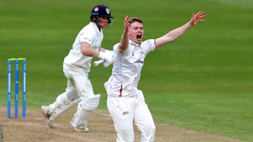 Leicestershire's Tom Scriven playing cricket