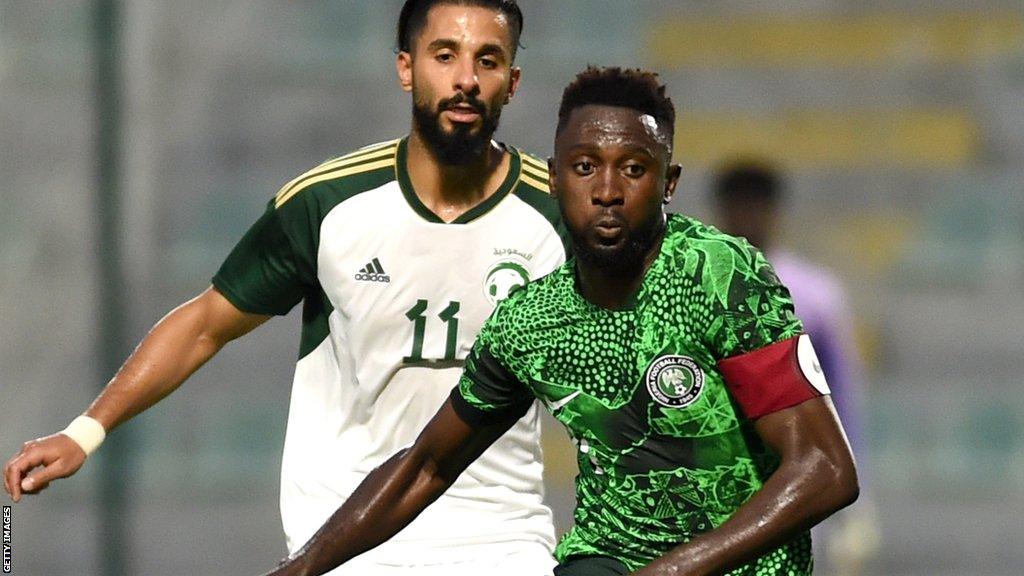 Wilfred Ndidi (right) in action for Nigeria