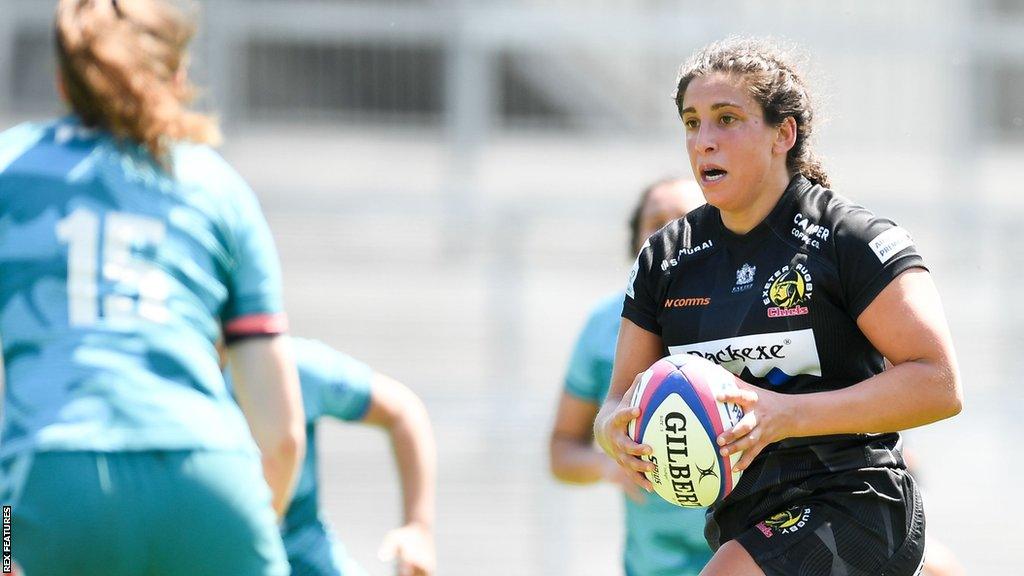 Silvia Turani (right) in action for Exeter Chiefs