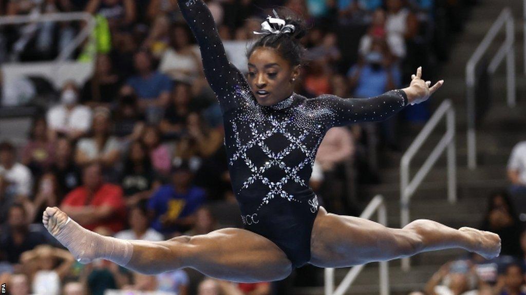 Simone Biles competing during the 2023 US Championship