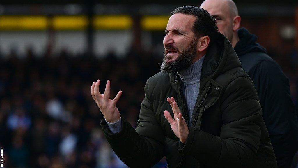 Martin Paterson encouraging his Burton players during a match