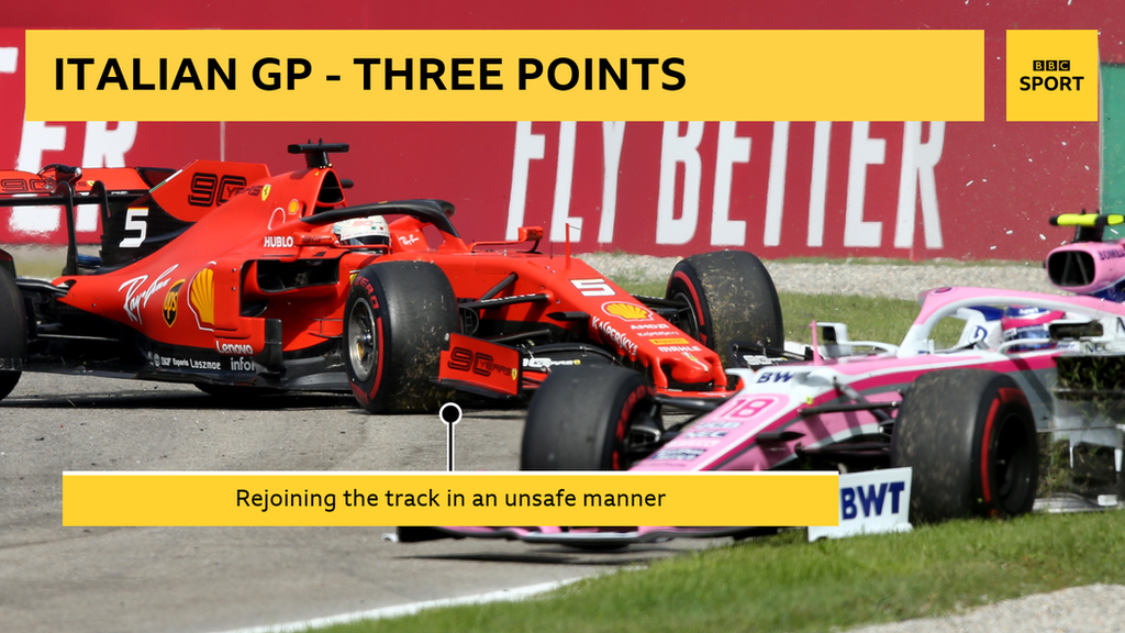 Sebastian Vettel three penalty points Italian GP