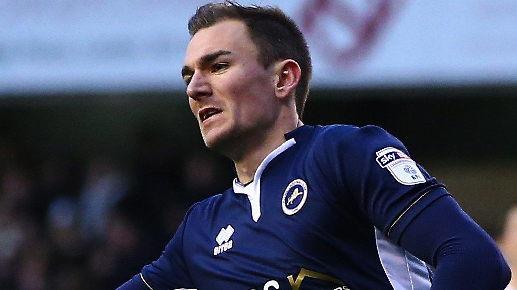 Millwall midfielder Jed Wallace celebrates scoring the opening goal against Middlesbrough at the Den