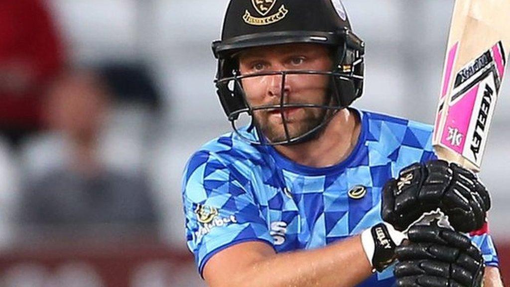 Sussex skipper Luke Wright smashed 75 off 44 balls to help Sussex batter Essex at Chelmsford